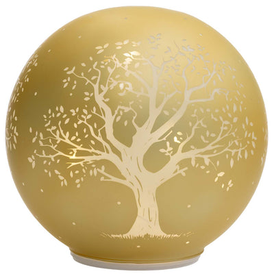 Bagutta Lampada LED Sferica Albero della Vita Crema Girevole con Telecomando Diametro 18 cm