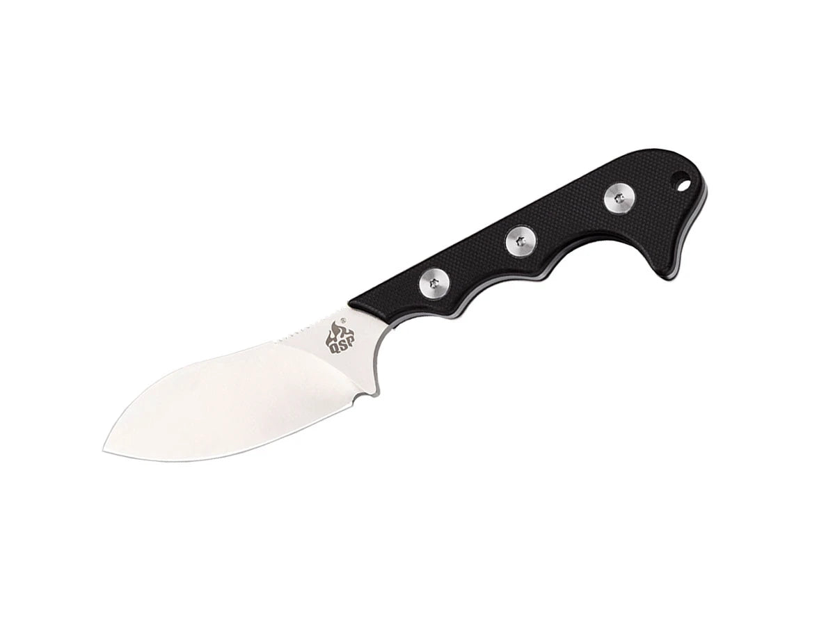 Coltello da collo QSP Neckmuk G-10 D2 drop point nero QS125-A