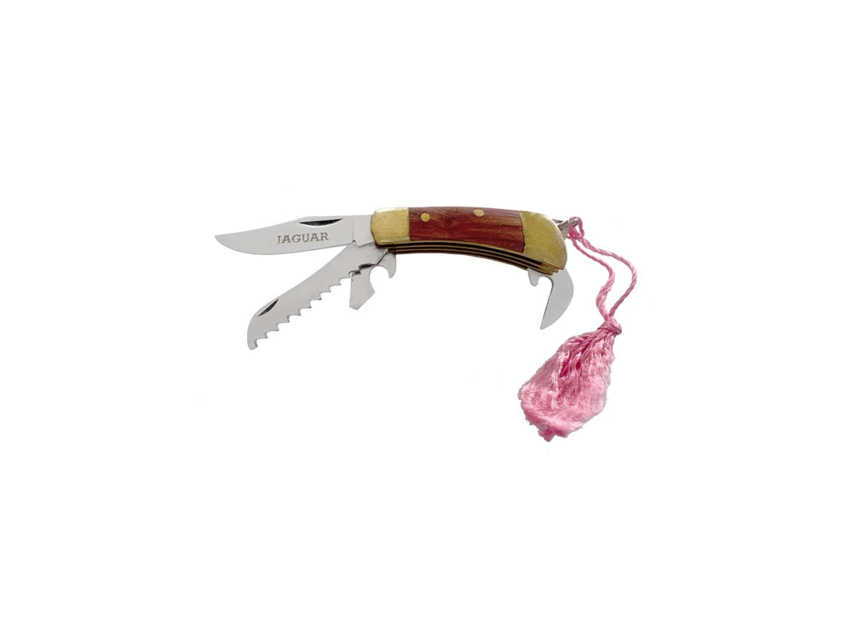 Miniatura coltello N.707 4 usi manico legno e ottone 4 cm Made in Italy