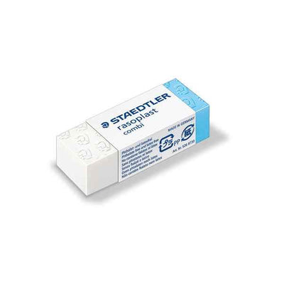 Gomma Combi Rasoplast - 43 x19 x13 mm -  bianca e blu - Staedtler - conf. 30 pezzi