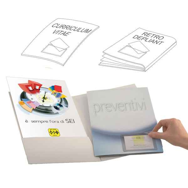 Portabiglietti da visita Eticard T -  autoadesivi - PVC - 5,5 x 9 cm - trasparente - Sei Rota - conf. 10 pezzi
