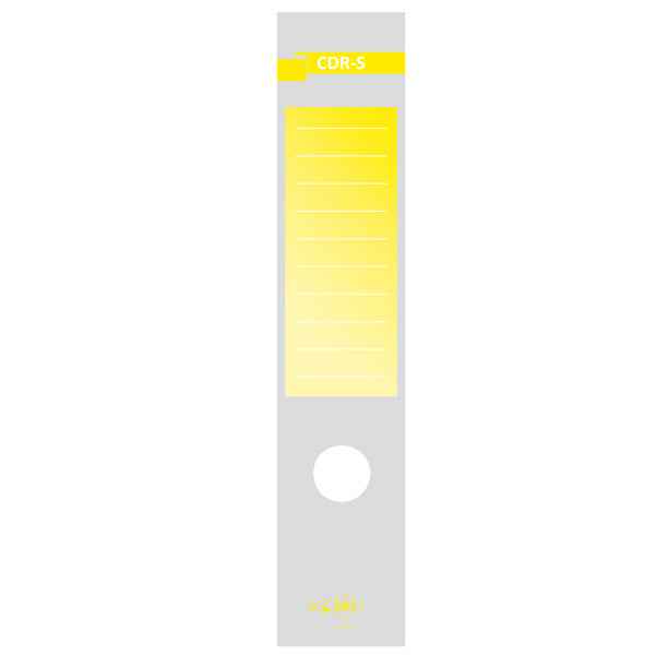 Copridorso CDR S - carta autoadesiva - 7 x 34,5 cm - giallo - Sei Rota - conf. 10 pezzi