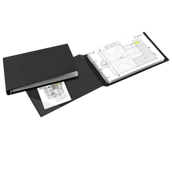 Raccoglitore Sanremo 2000 - 42 x 30 cm album - 4 anelli a D 25 mm - dorso 4 cm - nero - Sei Rota