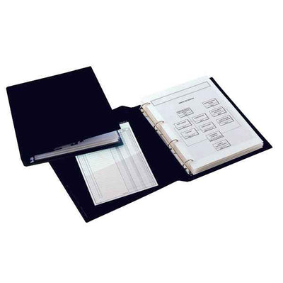 Raccoglitore Sanremo 2000 - 35 x 50 cm - 4 anelli a D 25 mm - dorso 4 cm - nero - Sei Rota
