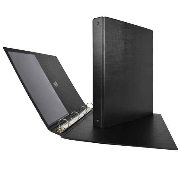 Raccoglitore Stelvio - 22 x 30 cm - 4 anelli a R 25 mm - dorso 3 cm - nero - Sei Rota