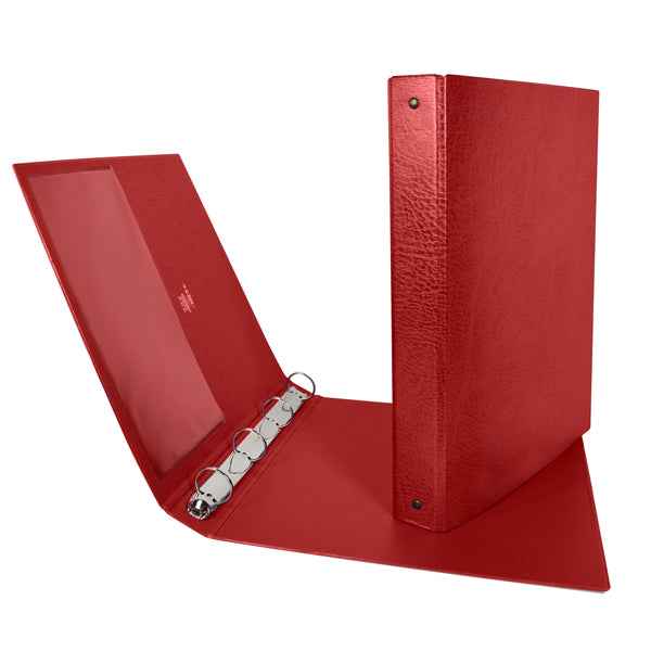 Raccoglitore Stelvio - 22 x 30 cm - 4 anelli a R 25 mm - dorso 3 cm - rosso - Sei Rota