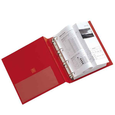 Raccoglitore Stelvio - 22 x 30 cm - 4 anelli a D 50 mm - dorso 7,5 cm - rosso - Sei Rota