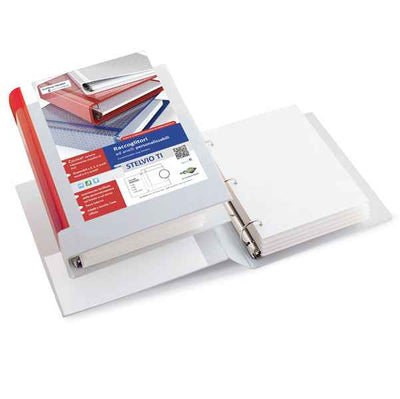 Raccoglitore personalizzabile Stelvio TI - A5 - 3 anelli a D 30 mm - dorso 4 cm - bianco - Sei Rota