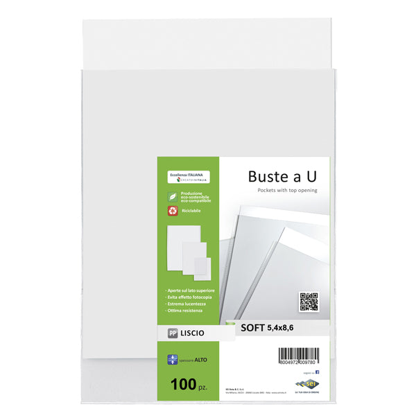 Buste a sacco Soft - PPL - 5,4 x 8,6 cm - liscio - trasparente - Sei Rota - conf. 100 pezzi
