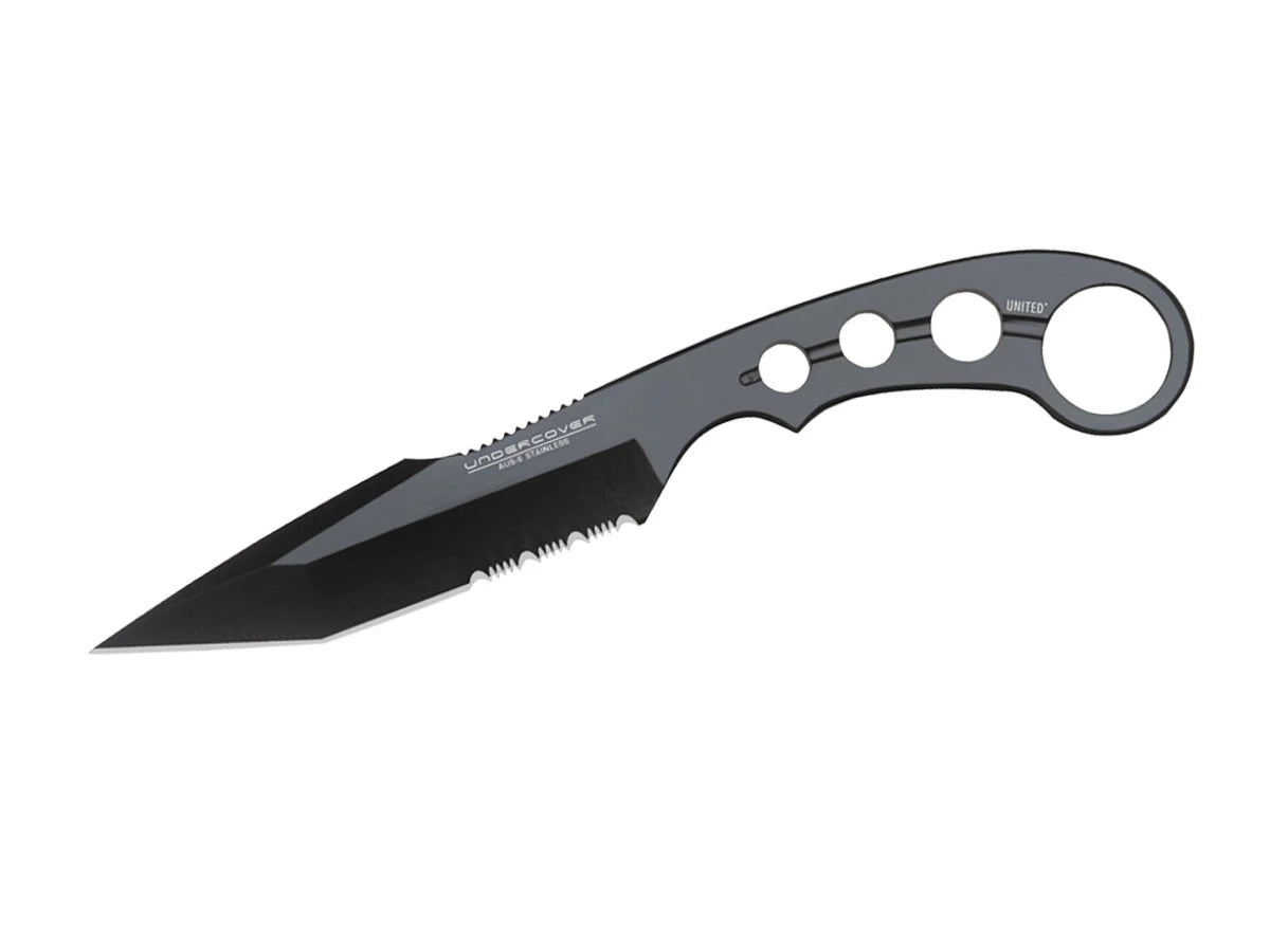 United Cutlery UC2735 Combat Fighter lama tanto AUS-6 11,1 cm parzialmente seghettata manico scheletrato