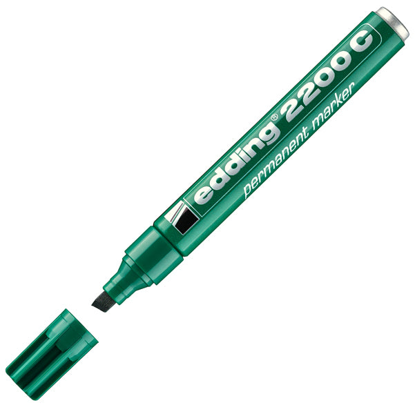 Marcatore permanente 2200C - punta a scalpello - da 1 a 5 mm - verde  - Edding