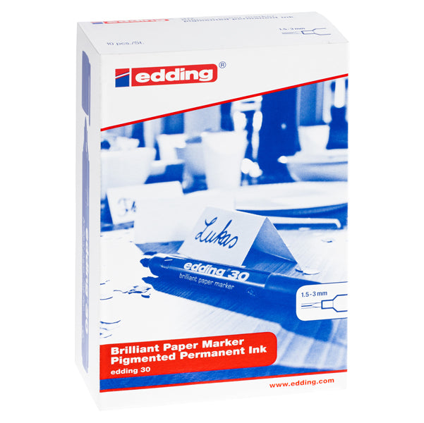 Marcatore permanente 30 - punta tonda - da 1,5 a 3 mm  - rosso - Edding