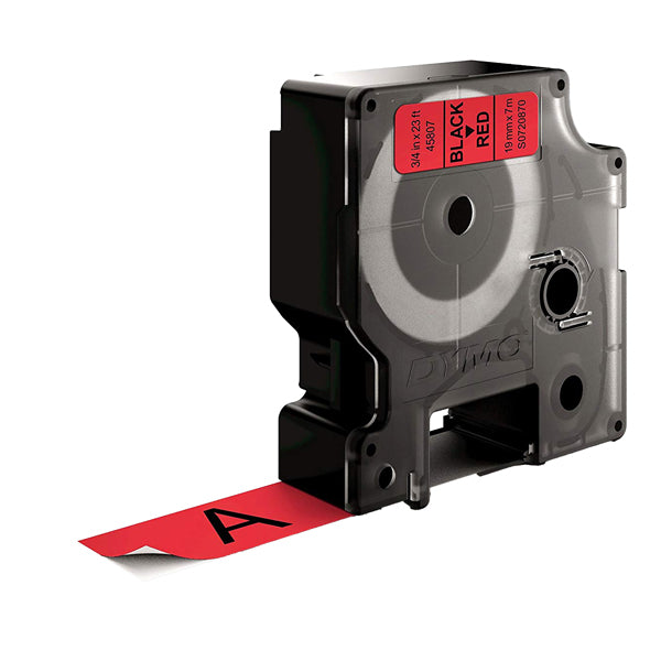 Nastro D1 standard 458070 - 19 mm x 7 mt - PL - nero/rosso - Dymo