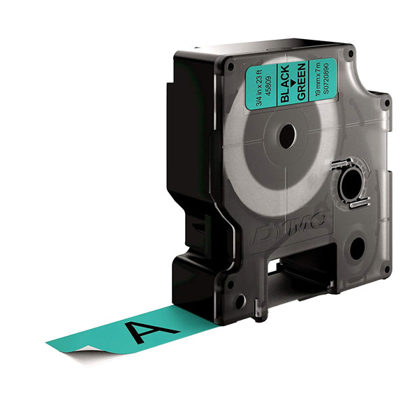 Nastro D1 standard 458090 - 19 mm x 7 mt - PL - nero/verde - Dymo