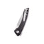 Vista manico micarta nera QSP Leopard con clip inox foro laccetto