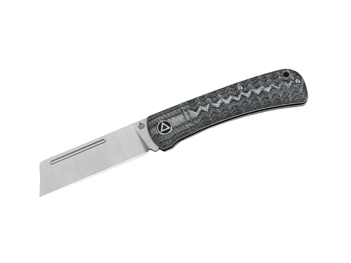 Coltello EDC QSP Hedgehog Micarta 14C28N lama mannaia blu denim QS142-B