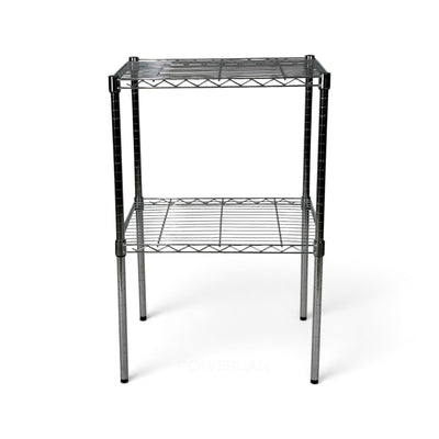 Metallika Scaffale Modulare in Acciaio Cromato 60 × 35 × H 92 cm, 2 Ripiani