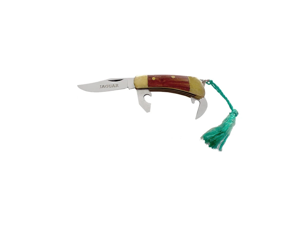 Miniatura coltello N.707 3 usi manico legno e ottone 4 cm Made in Italy