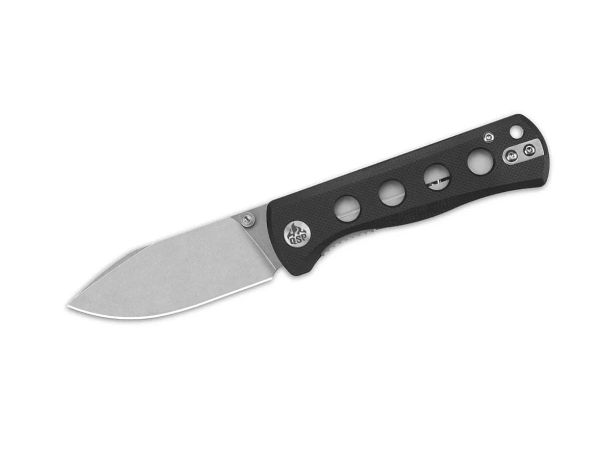 Coltello EDC QSP Canary Folder G-10 14C28N stonewash nero QS150-A1
