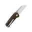 Dettaglio lama sheepsfoot 5,8 cm QSP Mini Penguin micarta scuro