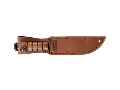 Ka-Bar USMC Short 1261 Combo dettaglio lama Cro-Van manico pelle fodero cuoio