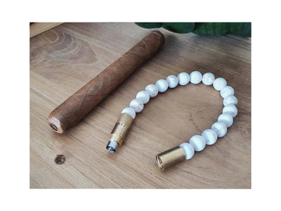 Les Fines Lames BRACCIALE PUNCH BRASS WHITE MAGNESITE - L