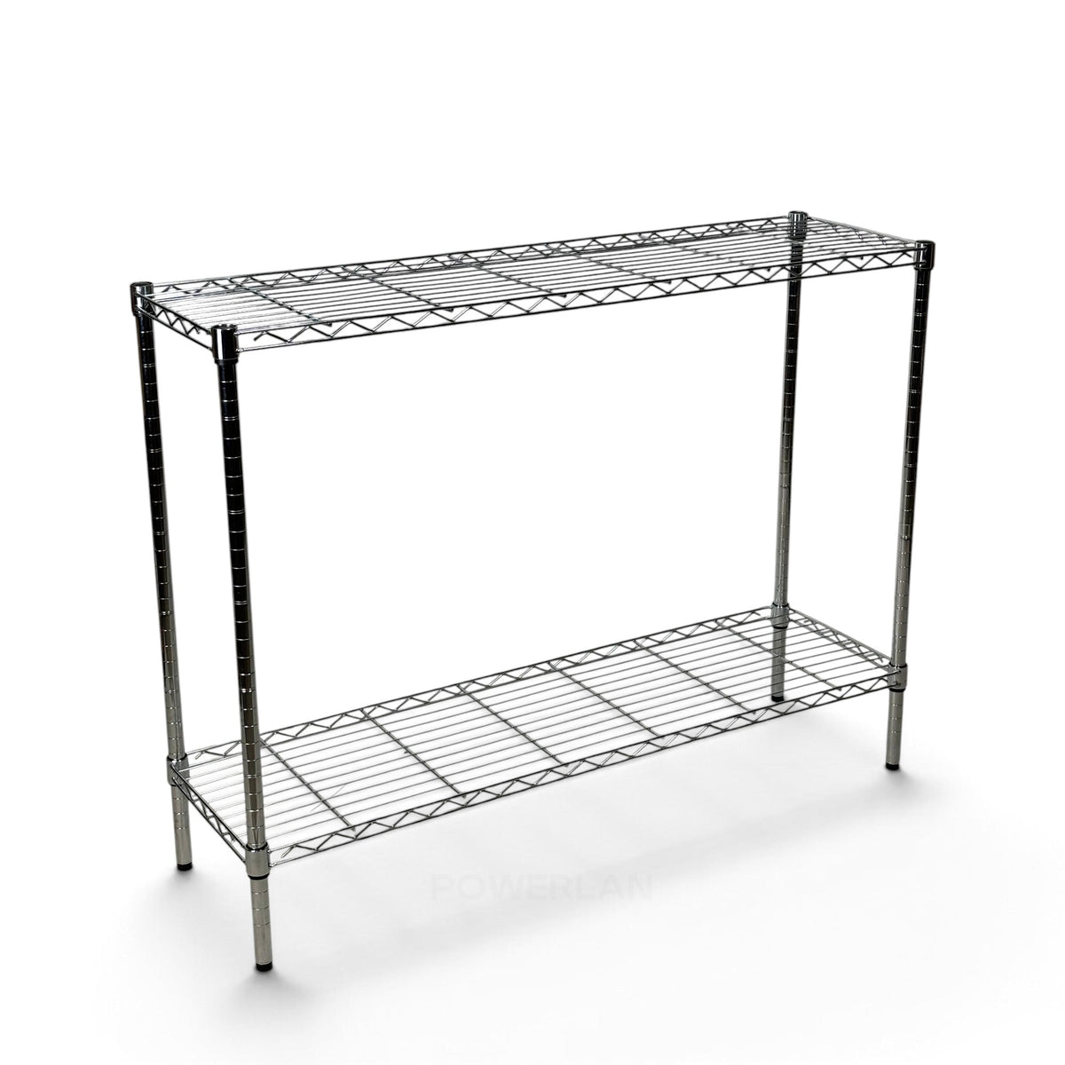 Metallika Scaffale Modulare in Acciaio Cromato 122 × 45 × H 102 cm, 2 Ripiani