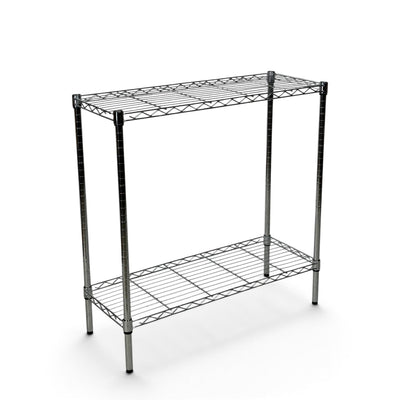 Metallika Scaffale Modulare in Acciaio Cromato 90 × 45 × H 92 cm, 2 Ripiani