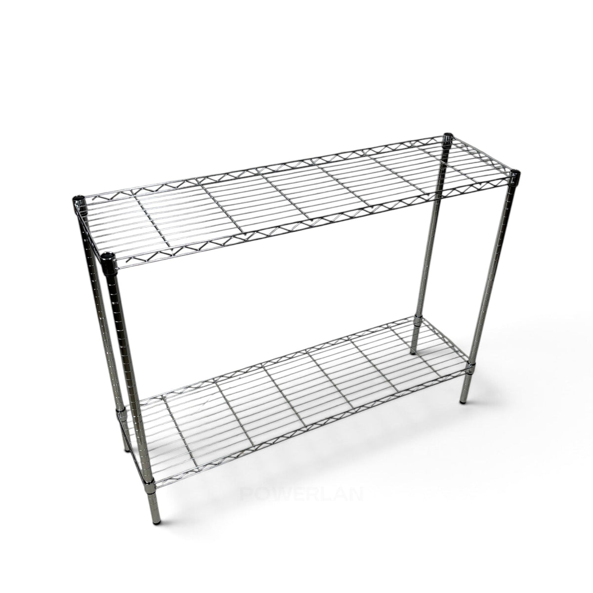 Metallika Scaffale Modulare in Acciaio Cromato 122 × 45 × H 82 cm, 2 Ripiani