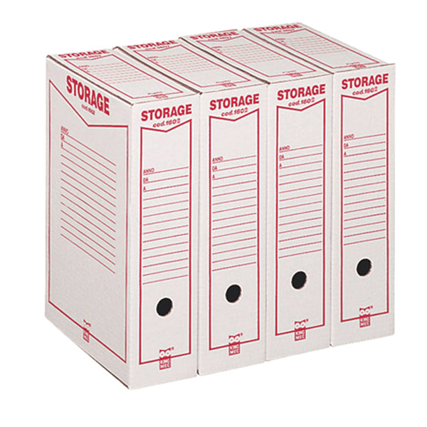 Scatola archivio Storage - A4 - 8,5 x 31,5 x 22,3 cm - bianco e rosso - Esselte Dox