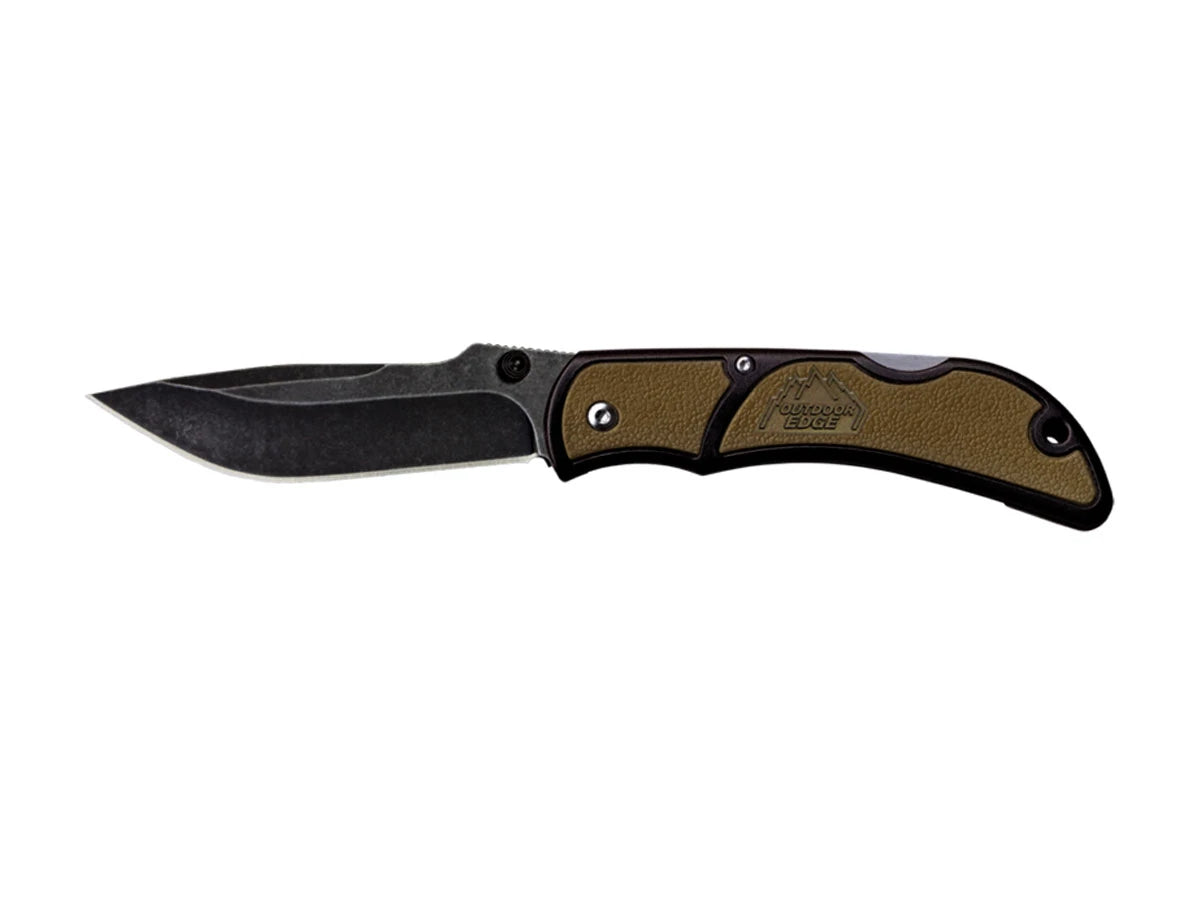 Outdoor Edge Chasm 2.5 Brown acciaio 8Cr13MoV Black Stonewash Zytel lama 6,4 cm 31 gr Back Lock - vista principale