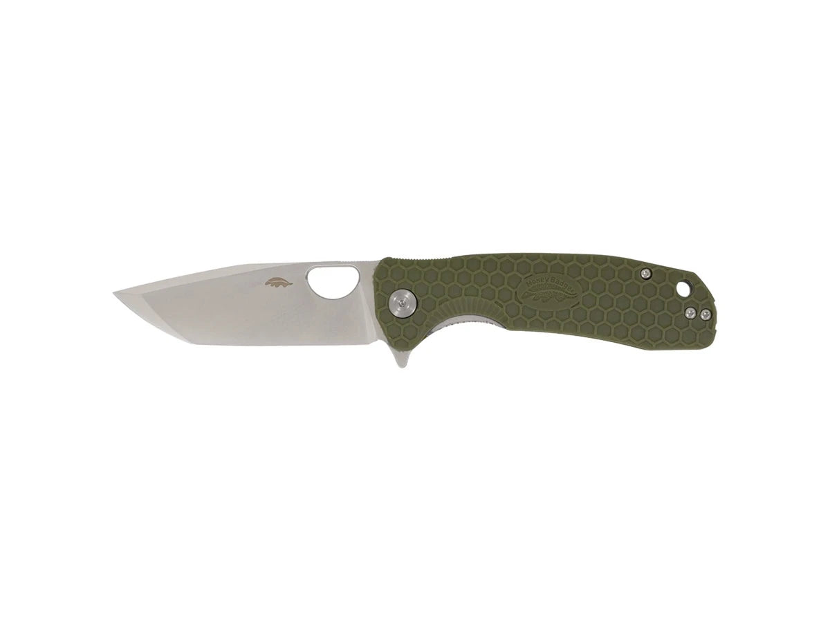 Honey Badger Tanto Small FRN verde HB1343, lama 8Cr13MoV tanto punta robusta