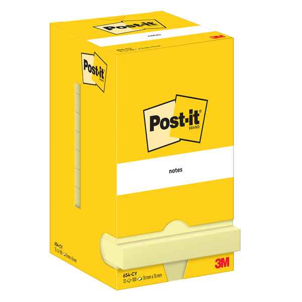 Blocco foglietti - 654 - 76 x 76 mm - giallo Canary - 100 fogli - Post-it