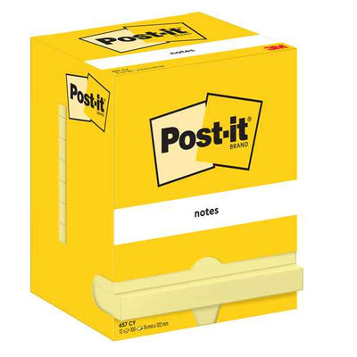 Blocco foglietti - 657 - 76 x 102 mm - giallo Canary - 100 fogli - Post-it