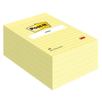 Blocco foglietti - 660 - a righe - 102 x 152 mm - giallo Canary - 100 fogli - Post-it