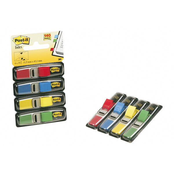 Segnapagina Post-it Index Mini - 683-4 - 12 x 43,2 mm - 4 colori classici - Post-it - conf. 140 pezzi