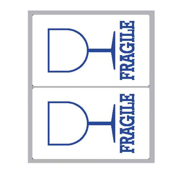 Etichette adesive - in carta - permanenti - 115 x 70 mm - 2 et/fg - 10 fogli - fragile - bianco - Markin