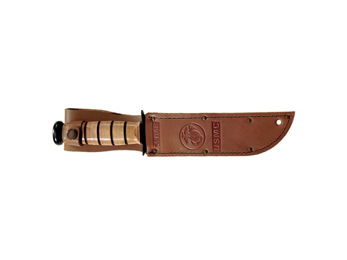 Ka-Bar 9169 USMC OEF Afghanistan - dettaglio incisione commemorativa e fodero cuoio