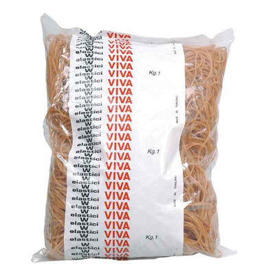 Elastici ad anello - diametro 4 cm - 1 kg - caucciù - avana - Viva