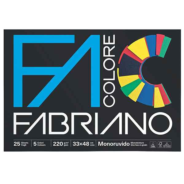 Album FaColore - 33 x 48 cm - 25 fogli - 220 gr - 5 colori - Fabriano