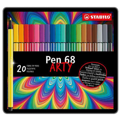 Pennarelli Pen 68 - colori assortiti - Stabilo - scatola in metallo 20 pezzi