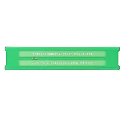 Normografo lettere e cifre Uni - 2,5mm - verde - Arda