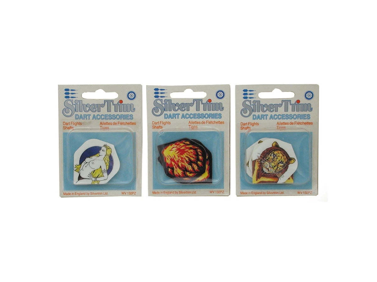 Silver Trim DART FLIGHTS Alette per Freccette Assortite