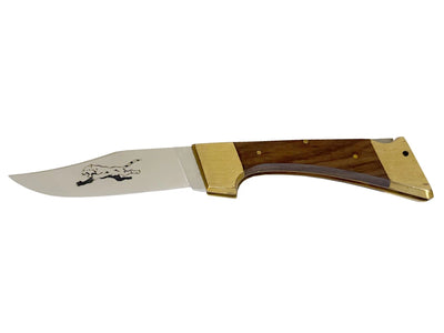 Coltello folding mod.97 manico legno e ottone 22 cm Back Lock Made in Italy