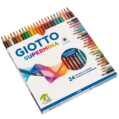 Pastello Supermina - mina 3,8 mm - colori assortiti - Giotto - astuccio 24 pezzi