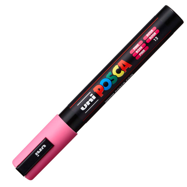 Marcatore a base d'acqua Uni Posca PC5M  - punta tonda media da 1,8mm a 2,5mm - rosa - Uni Mitsubishi