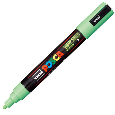 Marcatore a base d'acqua Uni Posca PC5M  - punta  tonda media da 1,8mm a 2,5mm - verde chiaro - Uni Mitsubishi
