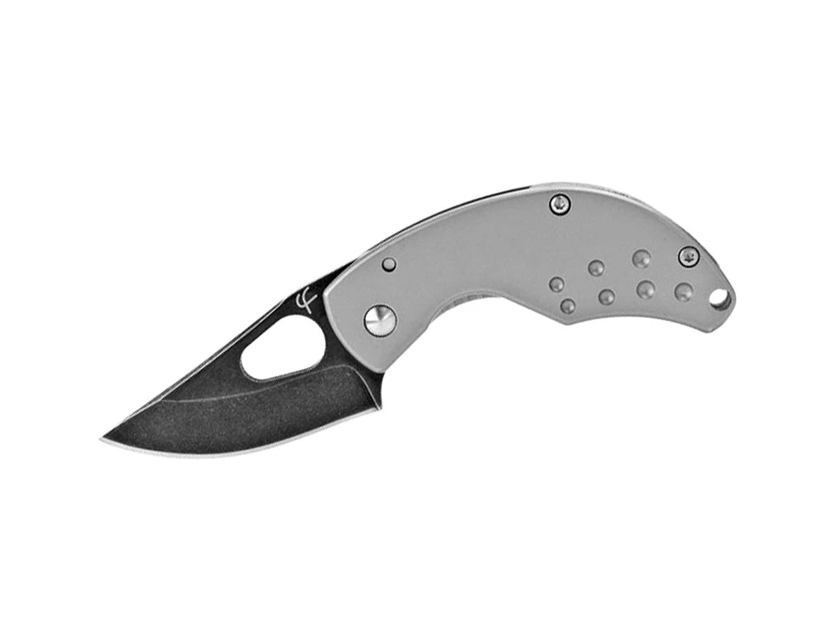 Fred Perrin Nano Titan FPNANO acciaio stonewashed – coltello miniatura vista frontale