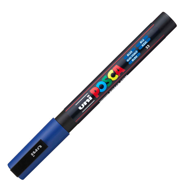 Marcatore a base d'acqua Uni Posca PC3M - punta fine da 0,9mm a 1,3mm - blu - Uni Mitsubishi