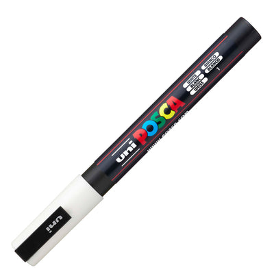 Marcatore a base d'acqua Uni Posca PC3M  - punta fine da 0,9mm a 1,3mm - bianco - Uni Mitsubishi